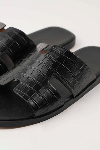 Мужские шлёпанцы Hermes Izmir - Black   