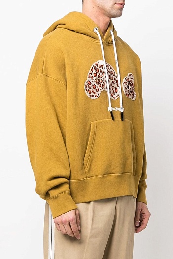 Мужское худи Palm Angels Leopard Teddy Bear - Yellow   