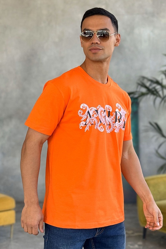 Оранжевая оверсайз футболка Amiri