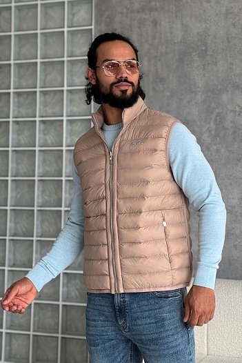 Бежевый двусторонний жилет Loro Piana   