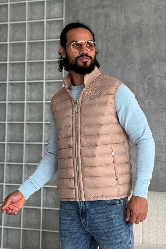 Бежевый двусторонний жилет Loro Piana