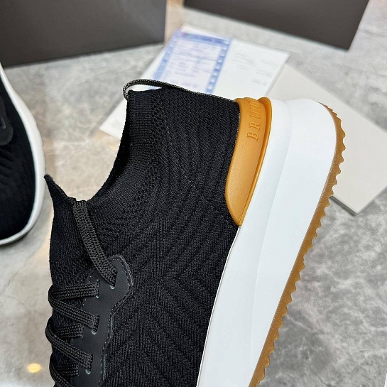 Мужские кроссовки Brunello Cucinelli knitted - Black