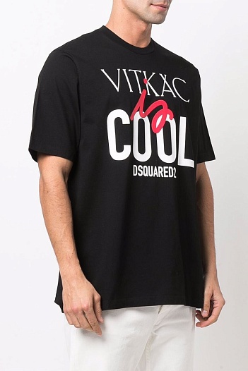 Чёрная оверсайз футболка Dsquared2 Vitkac   
