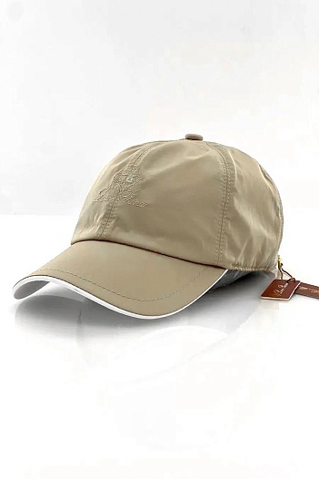 Бежевая бейсболка Loro Piana embroidered-logo   