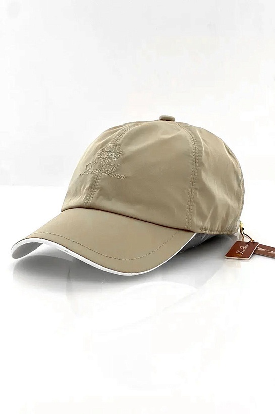 Бежевая бейсболка Loro Piana embroidered-logo