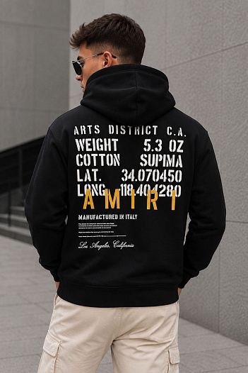 Худи чёрного цвета Amiri Military Specs Stencil   