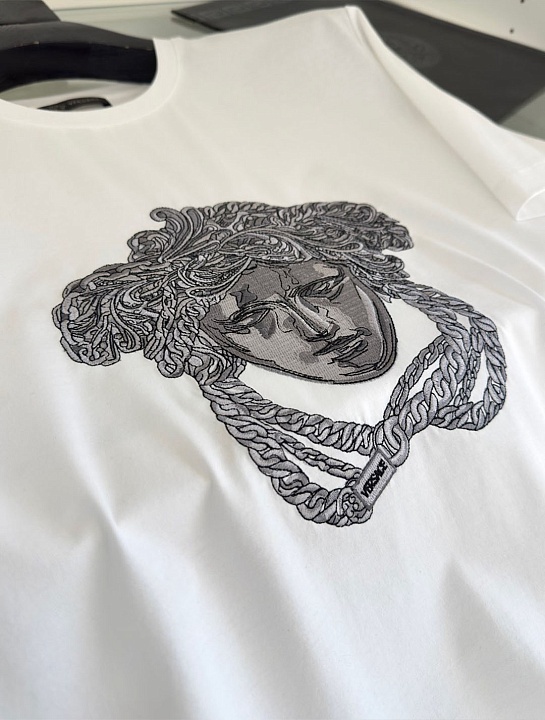 Мужская футболка Versace Medusa logo-embroidered - White
