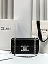Женская кожаная сумка Celine Claude Premium 20.5x11.5x4 см - Black / Silver