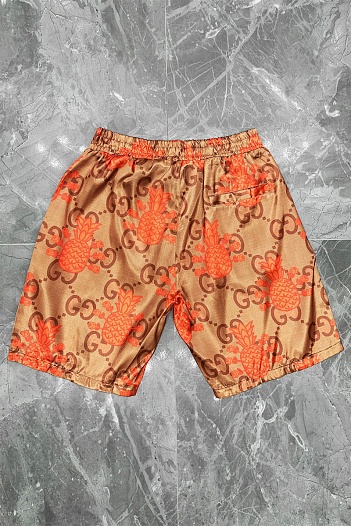 Мужские шорты Gucci logo all-over - Brown   