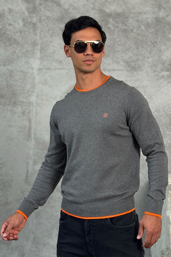 Мужской джемпер Hermes серого цвета