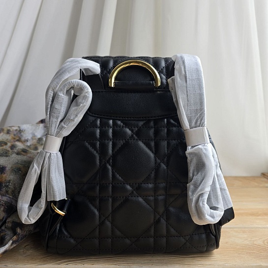 Кожаный рюкзак Dior Caro 26x25 см - Black