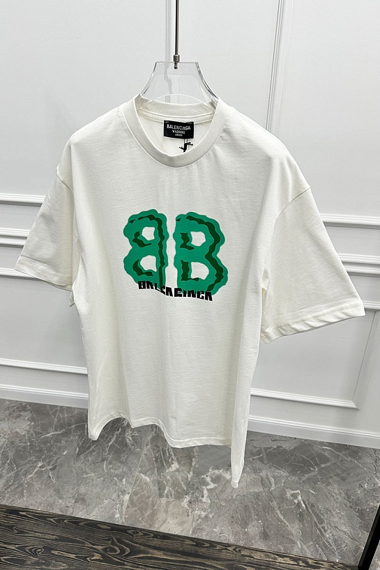 Белая оверсайз футболка Balenciaga logo print