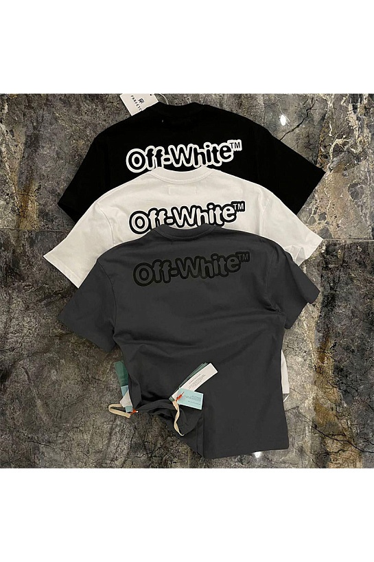 Серая оверсайз футболка Off-White