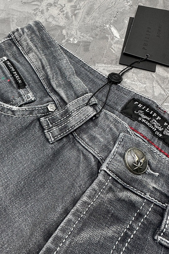 Джинсовые шорты Philipp Plein цвета антрацит