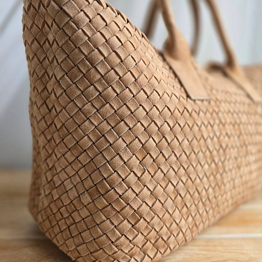 Замшевая сумка Bottega Veneta Cabat 40x28 см - Brown   