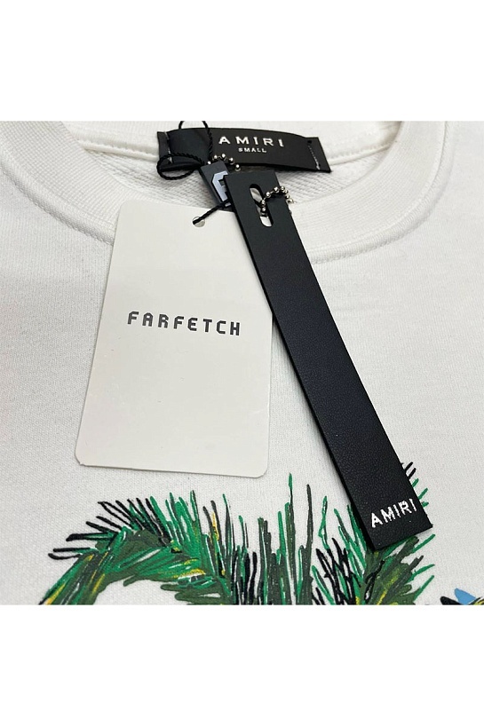 Белый мужской свитшот Amiri Rum Label logo-print