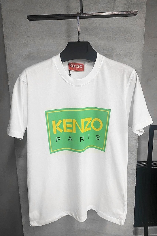 Футболка белого цвета Kenzo Paris logo-print