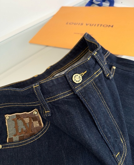 Мужские тёмно-синие джинсы Louis Vuitton   