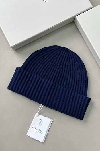 Кашемировая шапка Brunello Cucinelli Premium - Blue   