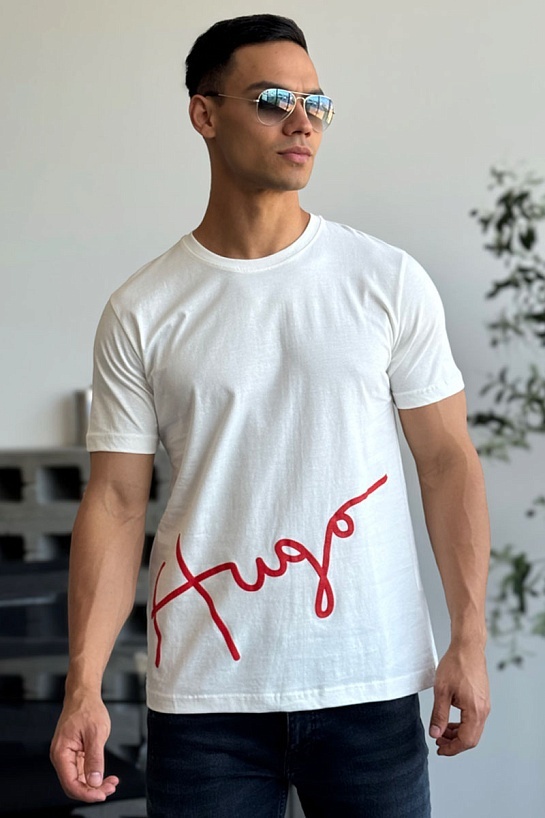 Мужская белая футболка Hugo Boss