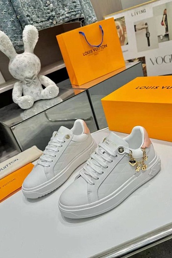 Женские кожаные кроссовки Louis Vuitton Time Out - White   