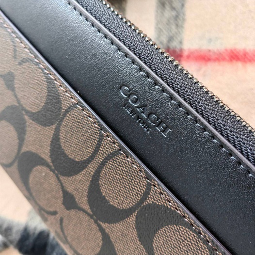 Кожаное портмоне Coach monogram 20x10 см   