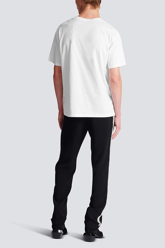 Мужская белая футболка Balmain Star logo-print