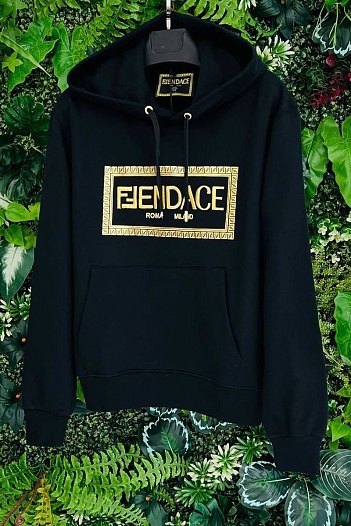 Чёрная мужская кофта Collaboration Fendi x Versace Fendace Logo   