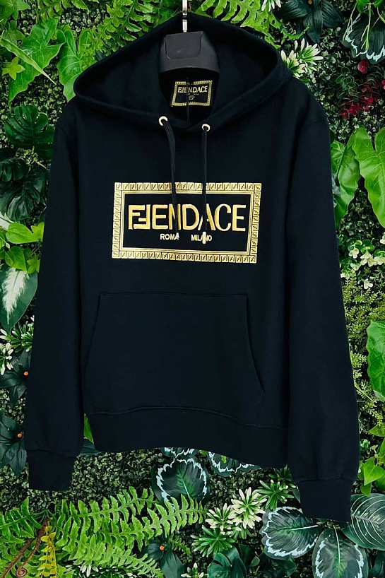 Чёрная мужская кофта Collaboration Fendi x Versace Fendace Logo