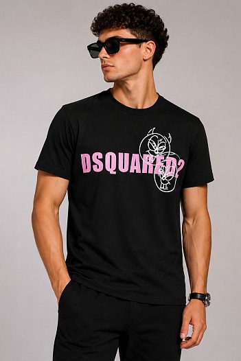 Мужская чёрная футболка Dsquared2   