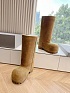 Женские ботинки Balenciaga Alaska Fur High Boot Premium  - Brown