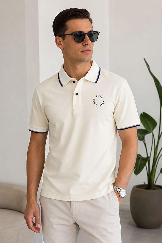 Поло бежевого цвета Hugo Boss "Paule 2"