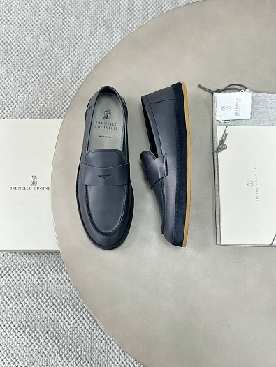 Мужские кожаные лоферы Brunello Cucinelli Premium   