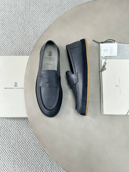 Мужские кожаные лоферы Brunello Cucinelli Premium