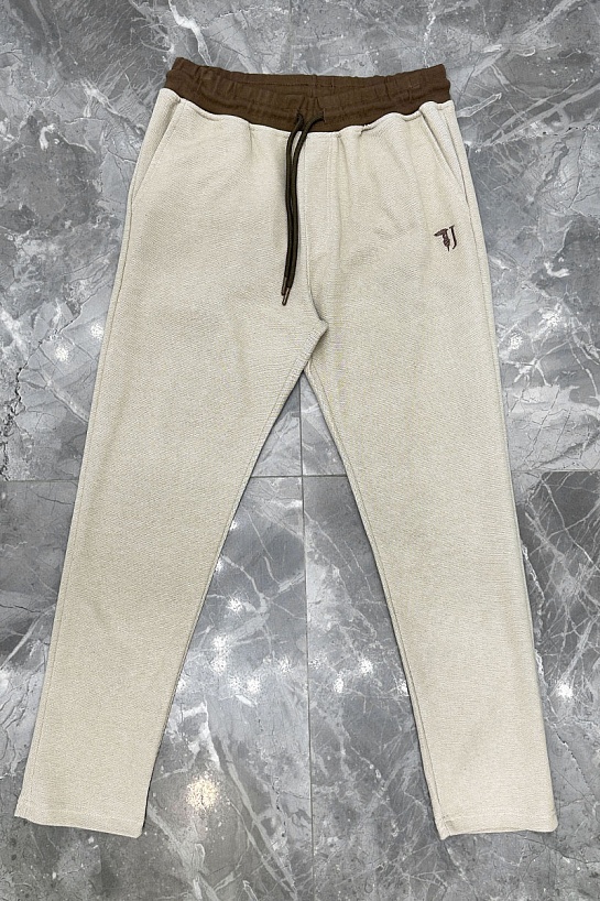 Мужские штаны Trussardi embroidered logo - Beige