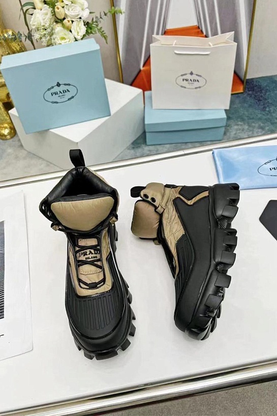 Кроссовки Prada Cloudbust Thunder high-top - Black / Beige