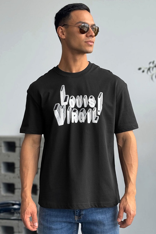 Чёрная оверсайз футболка Louis Vuitton Virgil Abloh