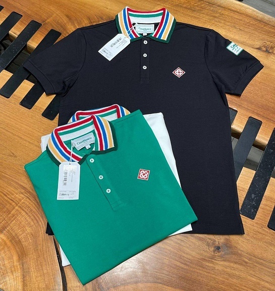 Мужское поло Casablanca белого цвета