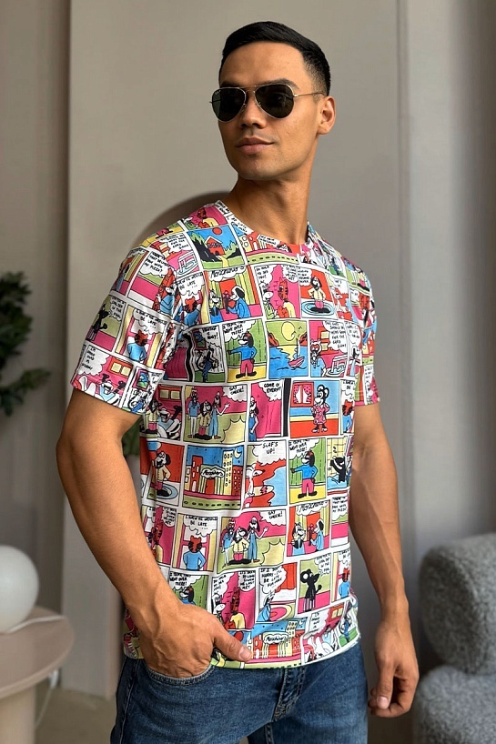 Мужская футболка Moschino comic strip graphic-print