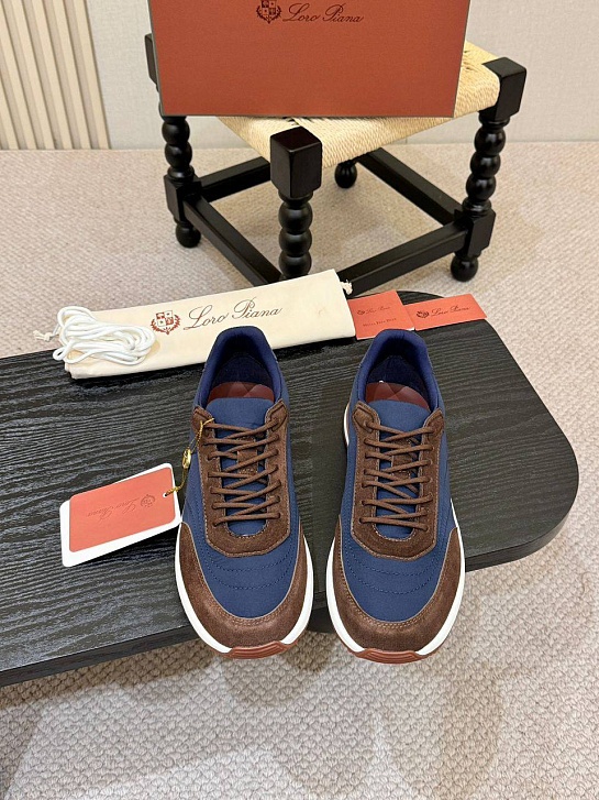 Мужские кроссовки Loro Piana Week End Walk - Blue / Brown