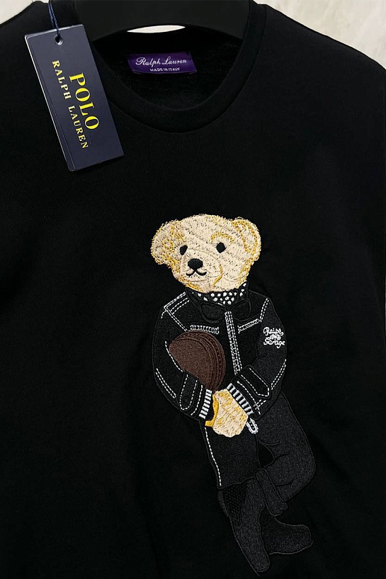 Мужская чёрная футболка Polo Ralph Lauren "Bear"