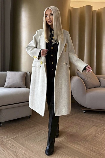 Женское шерстяное пальто Schiaparelli Premium - Beige   