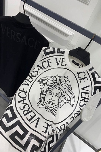 Мужская белая футболка Versace Medusa-print   