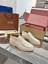 Женские замшевые лоферы Loro Piana premium - Beige