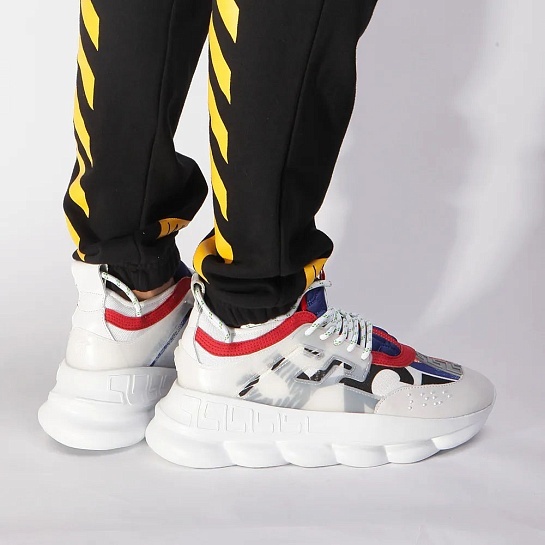 Кроссовки Versace Chain Reaction 2 Chainz - White / Red