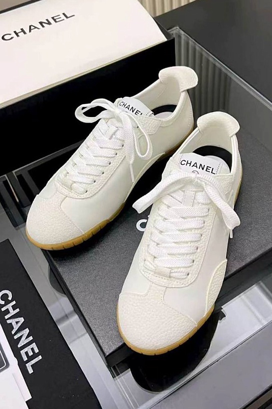 Женские кожаные кроссовки Chanel premium