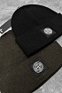 Зелёная шапка Stone Island compass-patch