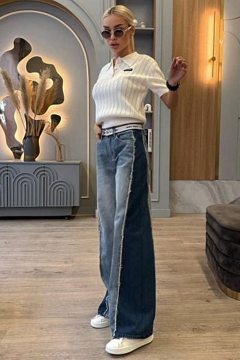 Женские джинсы MIU MIU синего цвета   