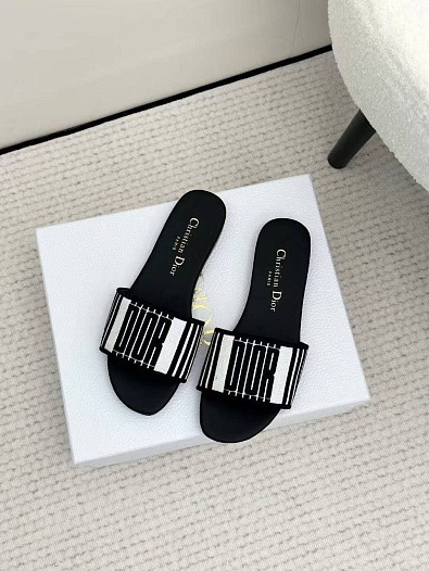 Женские чёрные шлёпанцы Dior Premium   