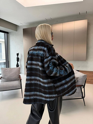 Женская утеплённая рубашка в клетку Chrome Hearts Premium   